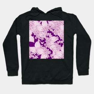 Pink blossoms and butterflies on purple Hoodie